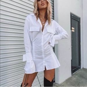 NWOT Lioness White Shirt Dress XXS